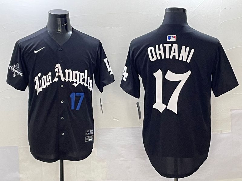 Men Los Angeles Dodgers 17 Ohtani Black Five generations Joint Name 2025 Nike MLB Jersey style 34
